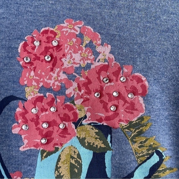 Croft & Barrow embellished floral boat neck tee size XL - Picture 4 of 9